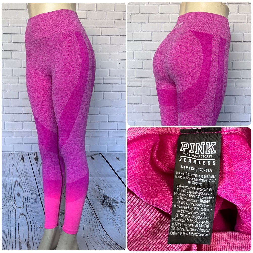 Pink Victoria’s Secret Seamless Workout Pant Tight Legging Sweats Ombré Sz Small